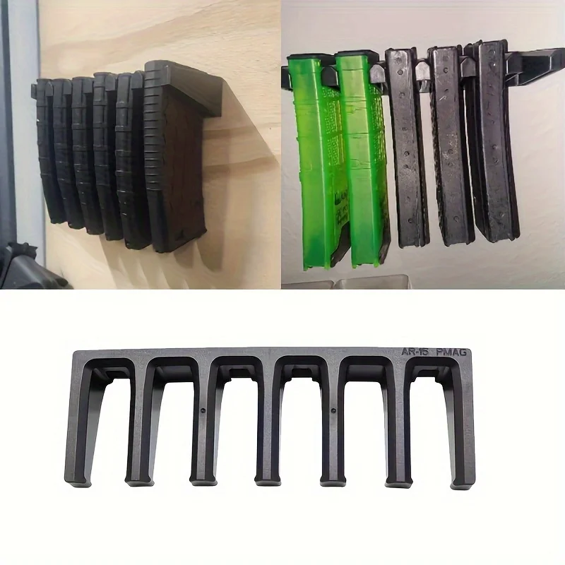 Revistero familiar para caza, revistero de montaje en pared estándar PMAG de ABS sólido 6X - imagen 3