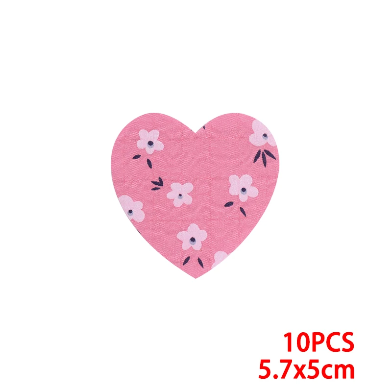 Parches de tela para planchar, parches ovalados de corazón de amor, reparación de ropa para Jean, bolso, falda Floral, 1/10/12 piezas - imagen 5