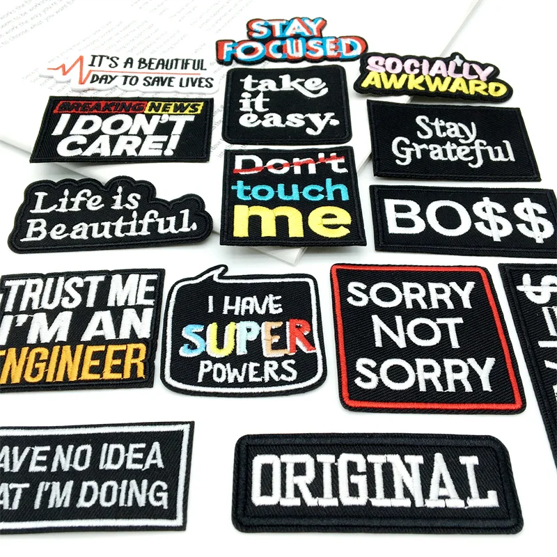 Parches bordados con letras a la moda, apliques de planchado para ropa, bolsos, sombreros, decoración, 15 piezas - imagen 2