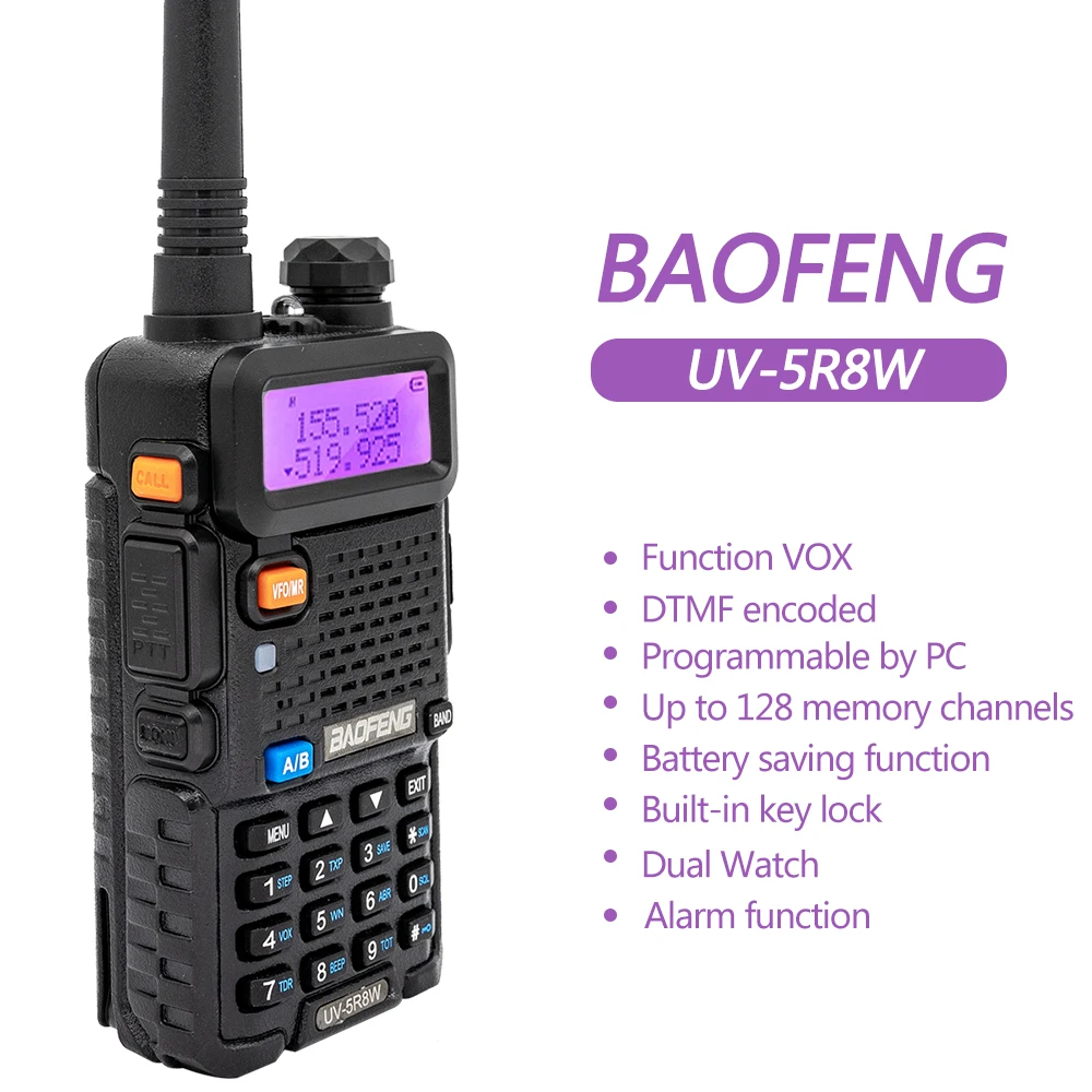 Baofeng Walkie Talkie UV 5R 5W 8W doble banda de radio de dos vías Vhf Uhf FM radio transceptor de mano caza 16KM - imagen 5