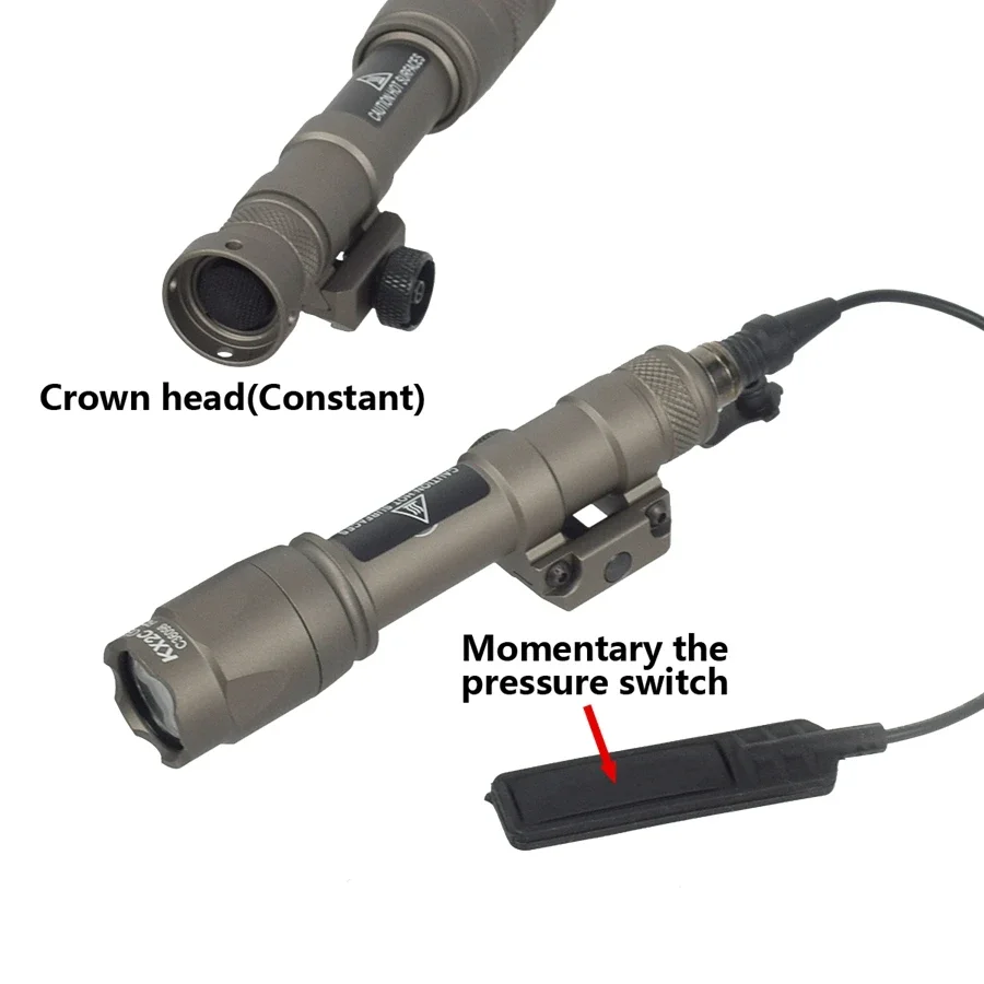 Cubierta de interruptor de presión de doble función, actualización táctica para Surefire M300 M600, linterna Airsoft, tapa trasera, luz para armas de caza - imagen 3