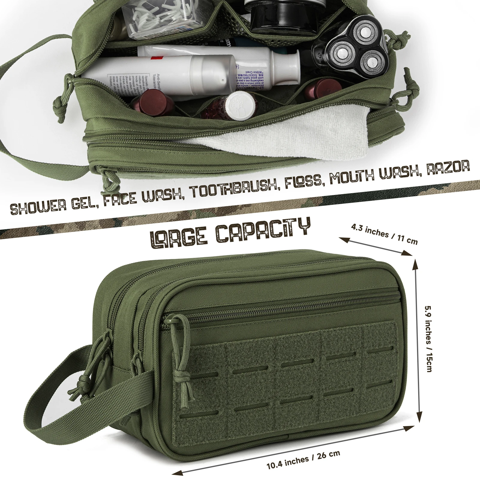 Neceser táctico MOLLE bolsa de higiene impermeable compacto - imagen 2