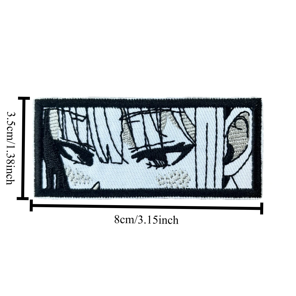 Parches de Meme de ojo de niña de Anime Waifu, parche bordado con gancho y bucle, brazalete moral, insignia de moral del ejército militar, pegatinas tácticas para mochila - imagen 2