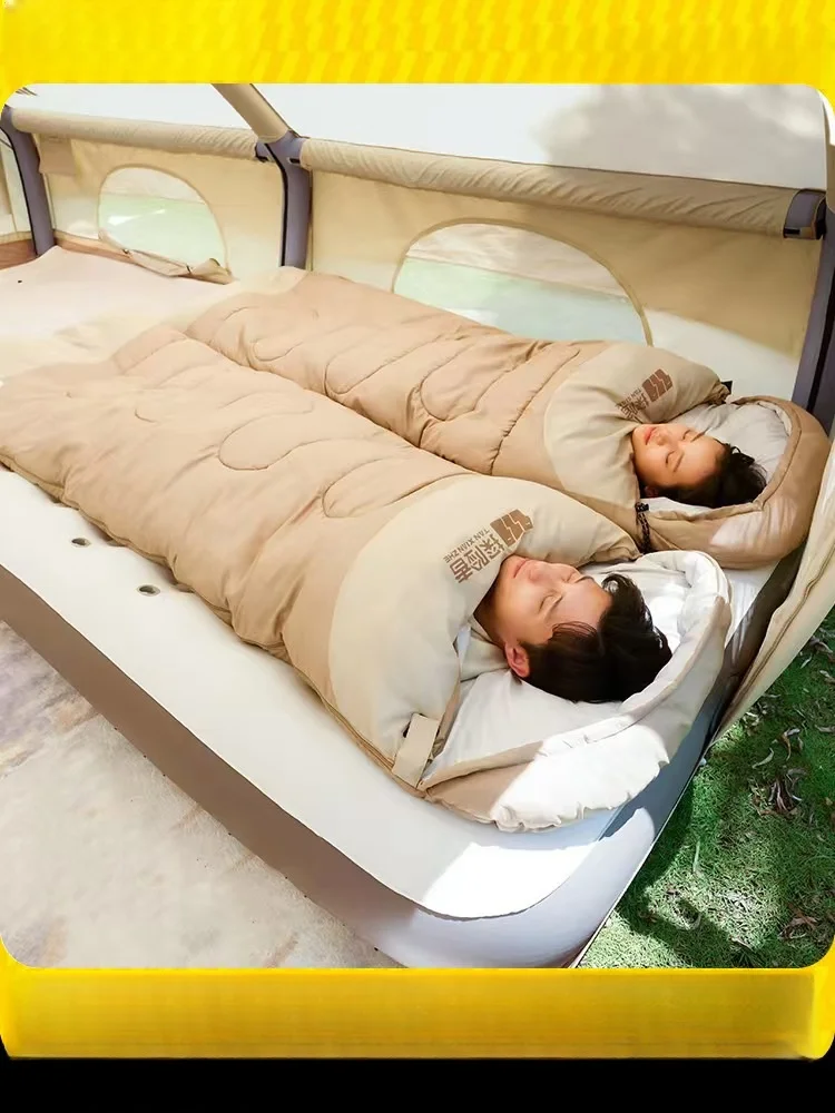 Saco de dormir ultraligero para acampar, sacos de dormir impermeables para viajes al aire libre, senderismo, 4 estaciones - imagen 5