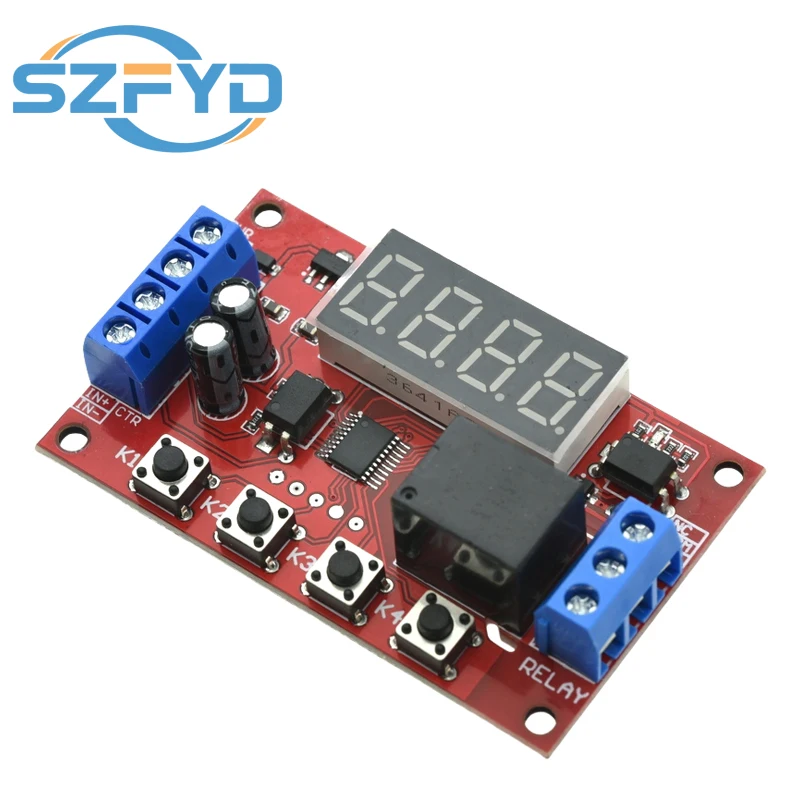 Módulo de relé de retardo de tiempo ajustable DC 5V 12V 24V 10A relé de sincronización Digital LED temporizador interruptor de gatillo de retardo interruptor de Control de temporizador - imagen 4