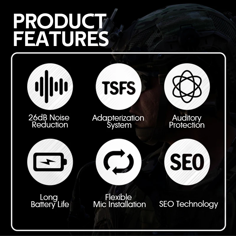 Nueva versión FCS-Tactical Cm III 3, auriculares con reducción de ruido, orejeras, Protector de tiro para walkie-talkie, Radio PTT - imagen 2