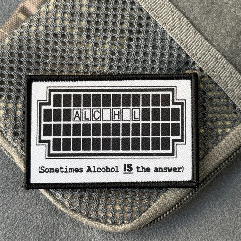 Parche táctico "Sometimes Alcohol Is The Answer", insignia militar con estampado de gancho y bucle, mochila, ropa, pegatina decorativa, brazalete - imagen 5