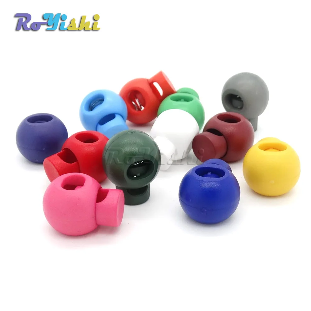 12 unids/pack tapón de palanca redondo de bloqueo de cordón de bola colorida para accesorios de bolsa de tela deportiva - imagen 3