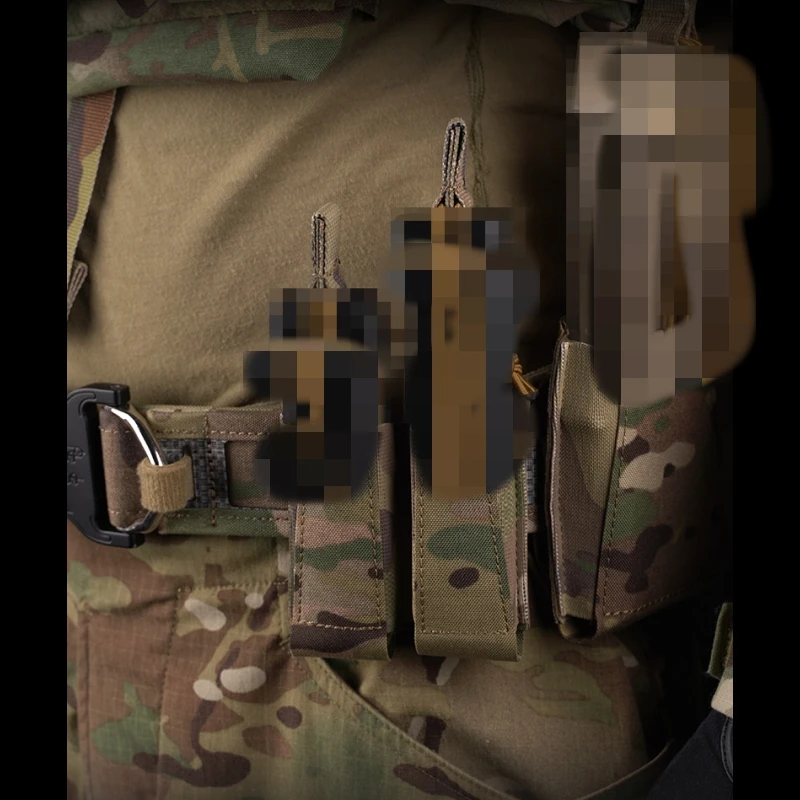 Mango elástico y correas MOLLE, doble bolsa magnética de 9MM para cinturón, portador de placa, accesorios de caza