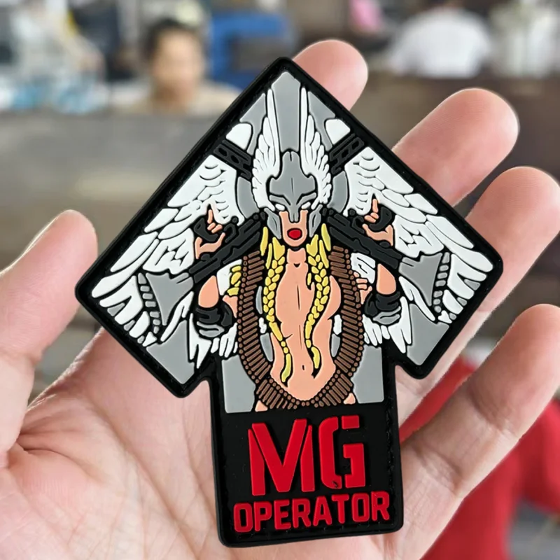 Parche de PVC para niña con pistola de MÁQUINA, chaleco táctico con gancho y bucle, insignia de moral, mochila, pegatinas decorativas, parches para brazalete para ropa - imagen 4