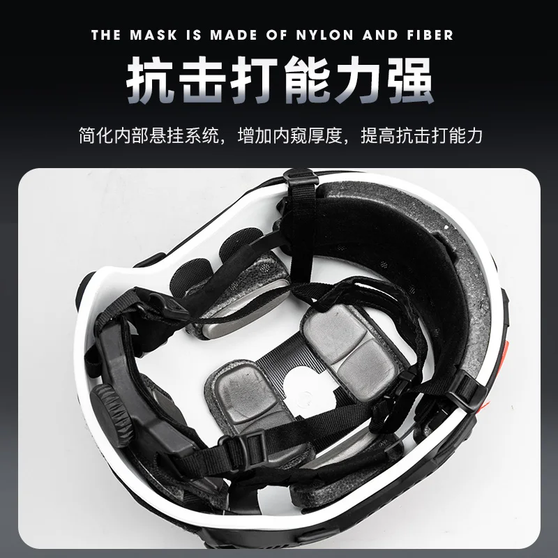 Casco táctico, casco táctico de búsqueda y rescate de emergencia, blanco multifuncional, ligero y ajustable - imagen 4