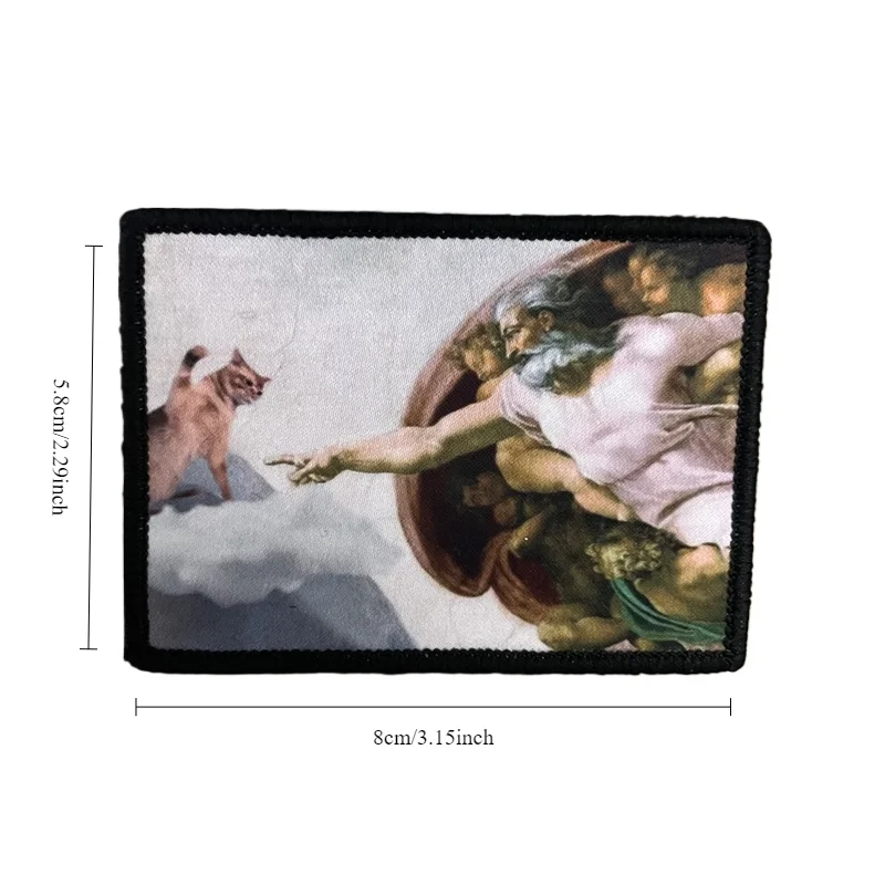 Parches tácticos "¿Quién no puedo gatos van al cielo", impresión divertida, emblema de gancho y bucle, parches de Badg de moral de gato Genesis para ropa - imagen 4