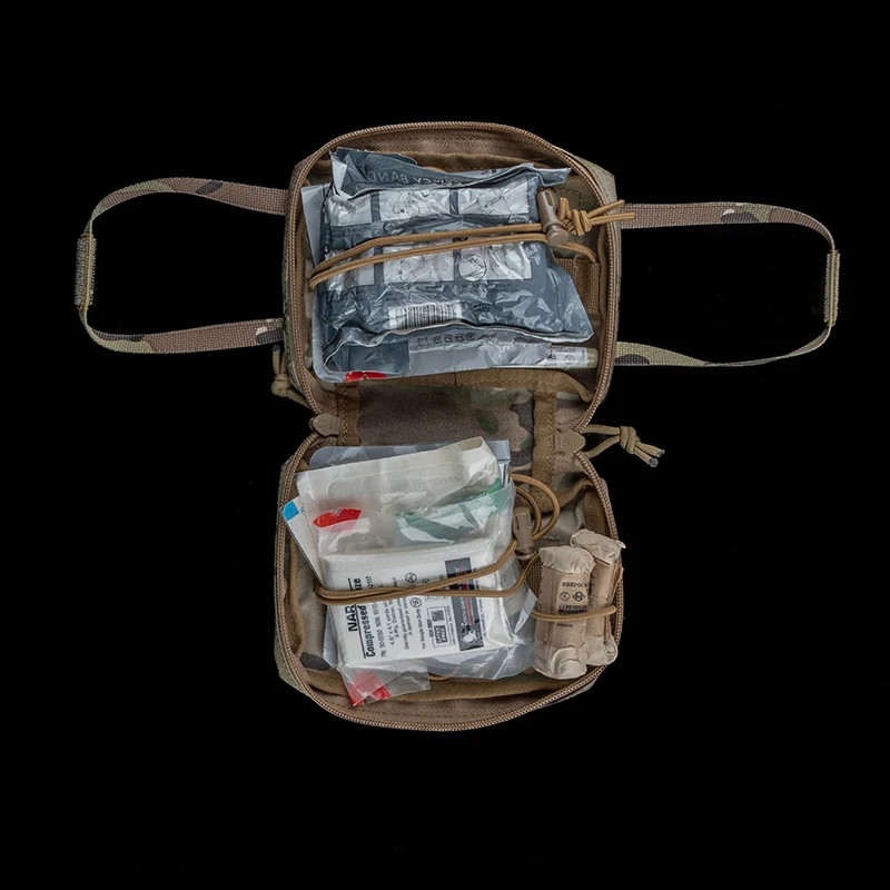Bolsa táctica para botiquín de primeros auxilios MOLLE, bolsa de almacenamiento de extracción Horizontal de despliegue rápido, bolsa médica, riñonera de seguridad de supervivencia - imagen 4
