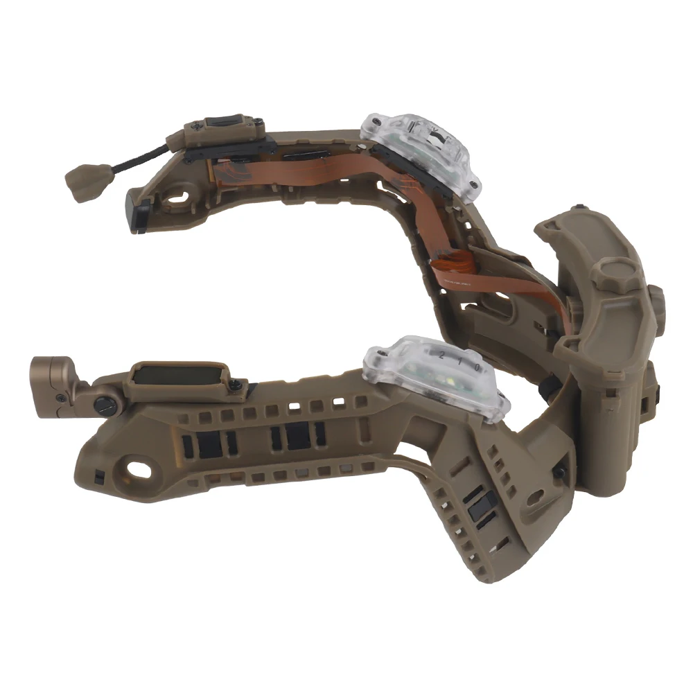 Casco táctico rápido, riel de arco Modular, conjunto integrado con caja de batería, luz IR, linterna LED, equipo de casco con luz de doble señal - imagen 2