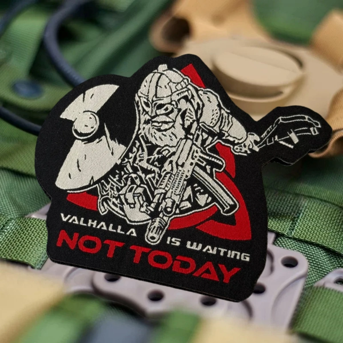 Chevron "Valhalla" está esperando parches tejidos de gancho y bucle para ropa moral táctica mochila militar personalizada apliques pegatina - imagen 2