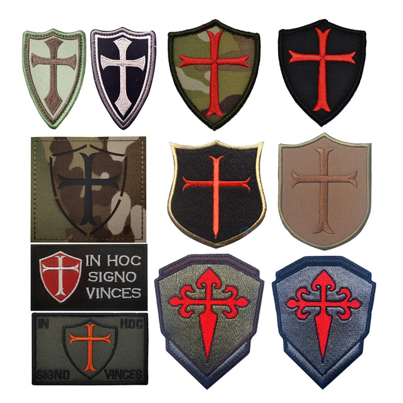 Parches bordados de los nuevos caballeros templarios, parche militar cruzado de PVC, insignias bordadas de goma de combate táctico para chaquetas y ropa - imagen 3
