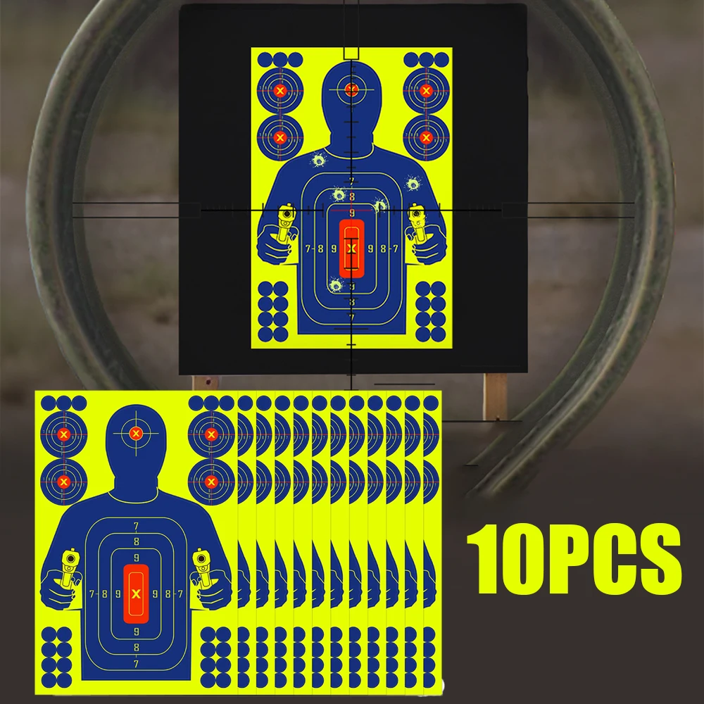 10 Uds pegatinas de objetivo de salpicaduras 12*18 pulgadas pegatinas de objetivo de práctica autoadhesivas para rifles pistolas BB, papel de destino para pistolas de pellets