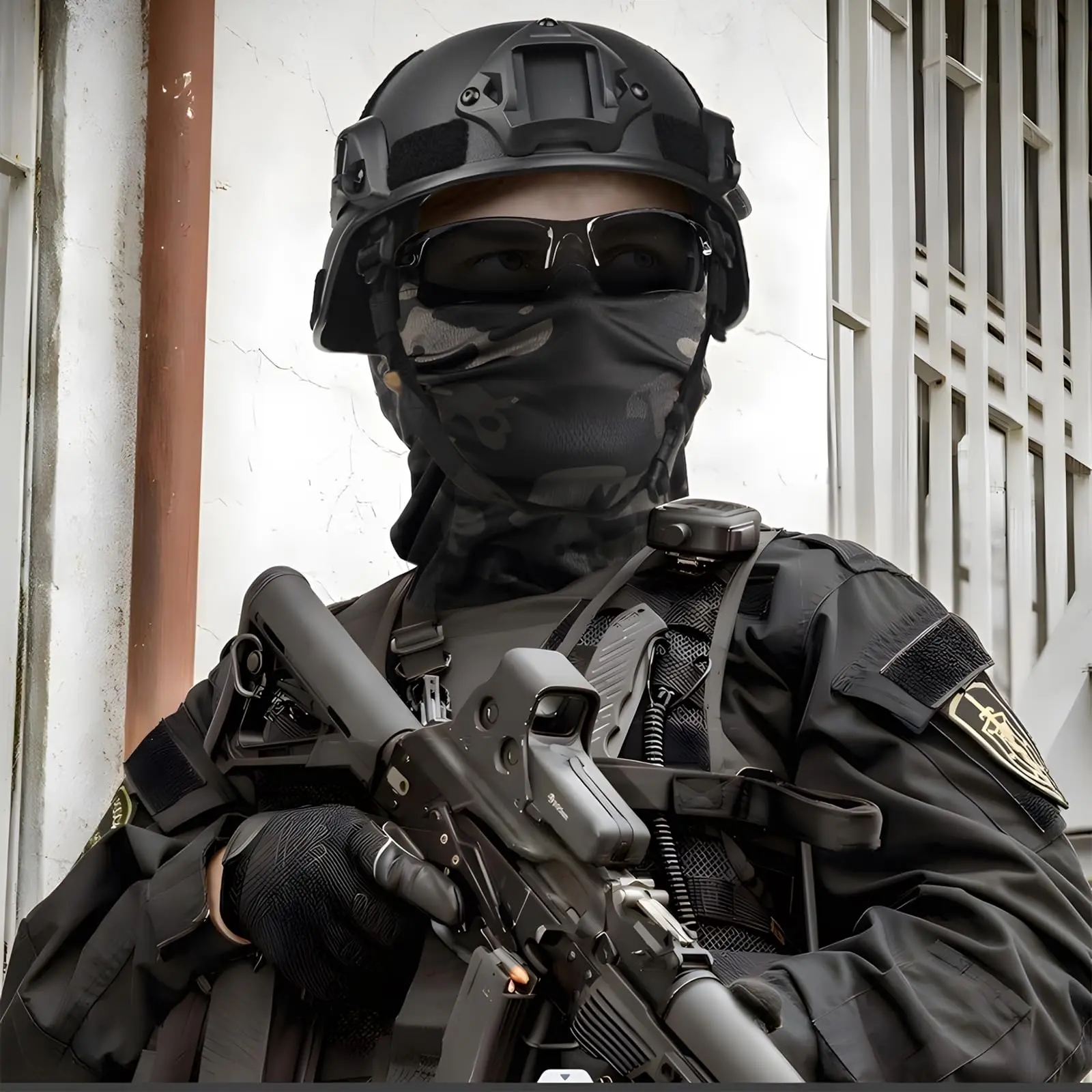 Casco táctico Airsoft, malla de máscara Airsoft, máscara de pasamontañas elástica, gafas antivaho Airsoft, protección facial completa táctica - imagen 2