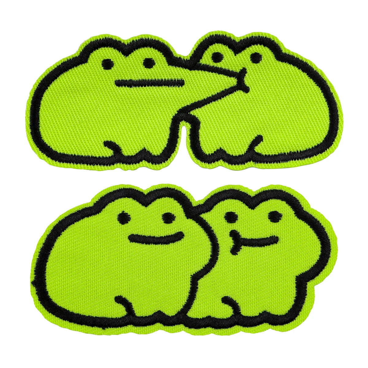 Parche para planchar con forma de rana de dibujos animados para ropa, parche bordado bonito, accesorios para ropa, pegatinas de costura, 2 uds. - imagen 2