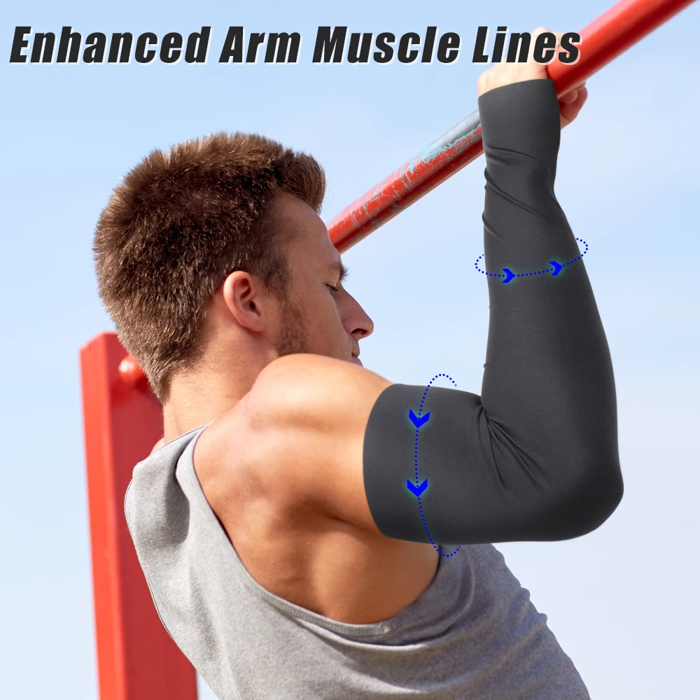 Funda de brazo de protección solar para deportes al aire libre, manguitos Unisex Anti-UV de seda de hielo para ciclismo, correr, pesca, escalada, conducción - imagen 3