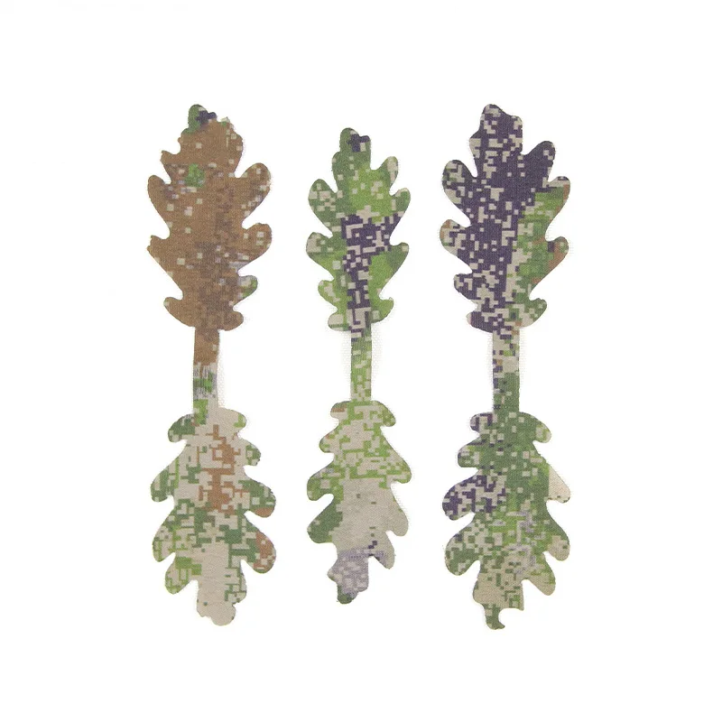 Ropa de camuflaje táctico ghillie de 15 piezas, material de juegos de campo de batalla, tiras de camuflaje de doble cara DIY - imagen 3