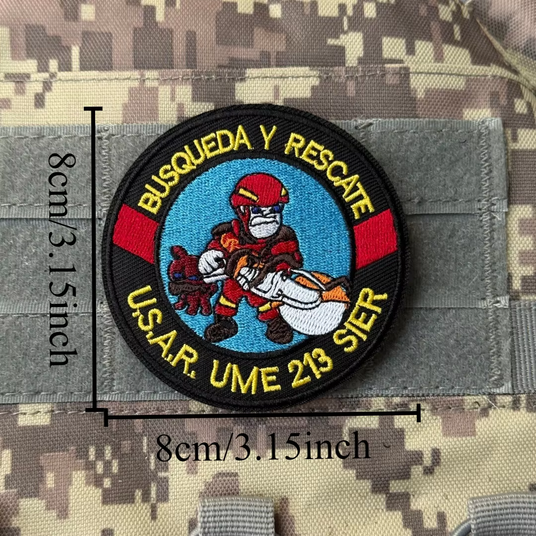 Parche velcro bordado bombero táctico – Gancho y bucle para mochila - imagen 2
