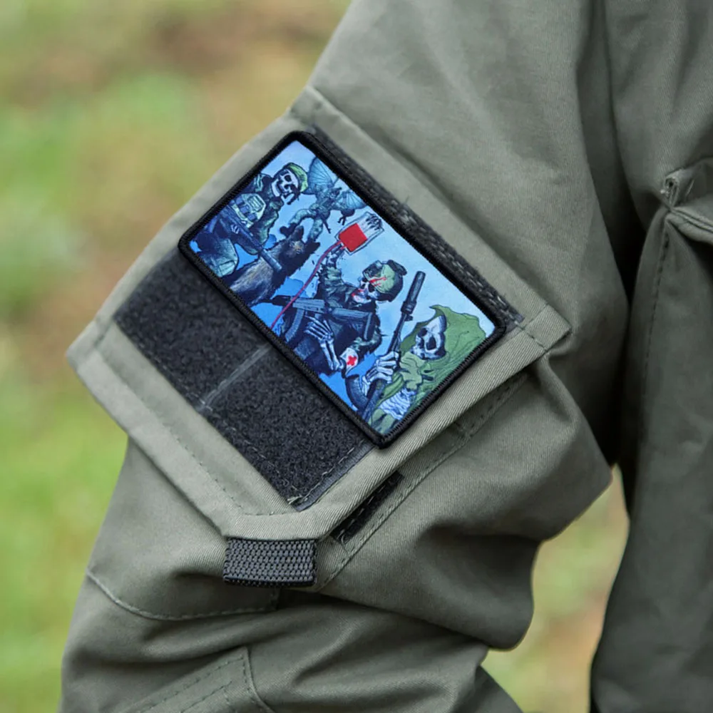 Parches de soldado Meme, parche de gancho y bucle, brazalete moral, insignia de moral del ejército militar, pegatinas tácticas para mochila - imagen 3