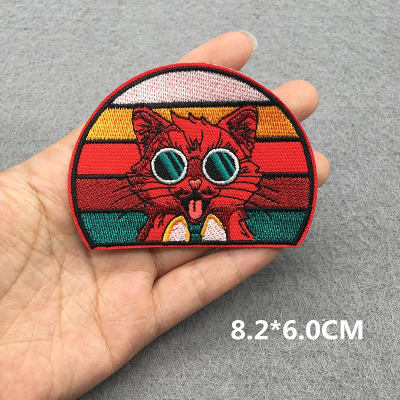 Parche bordado de animales de dibujos animados, Parche de flores con letras, parches termoadhesivos para ropa, pegatinas DIY - imagen 3