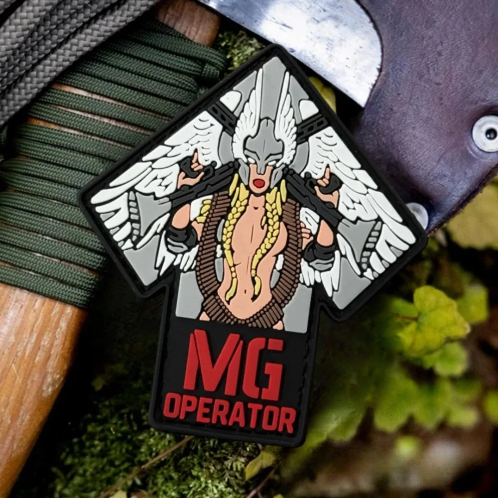 Parche táctico Angel Operator Girl Morale, parches de gancho y bucle de PVC para ropa, brazalete militar táctico, pegatina para mochila - imagen 5