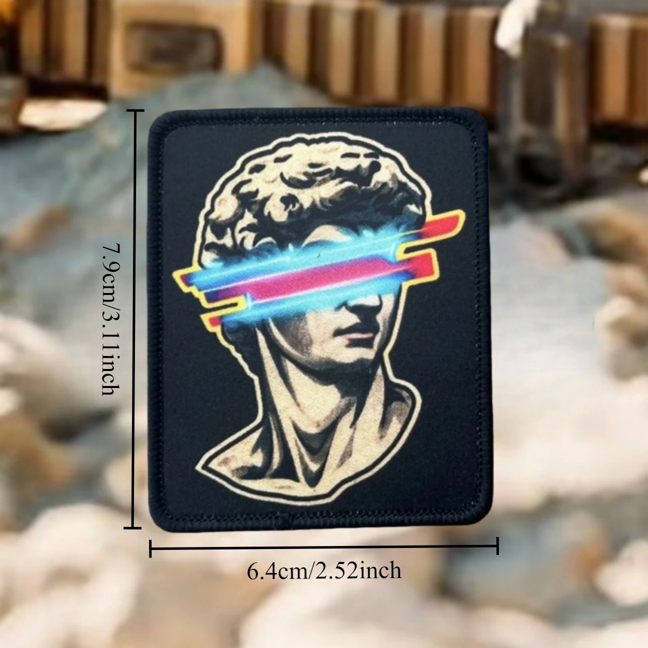 Estatua modificada de David, insignia de moral divertida, parches impresos para ropa, brazalete militar táctico, gancho y bucle, pegatina para mochila - imagen 2