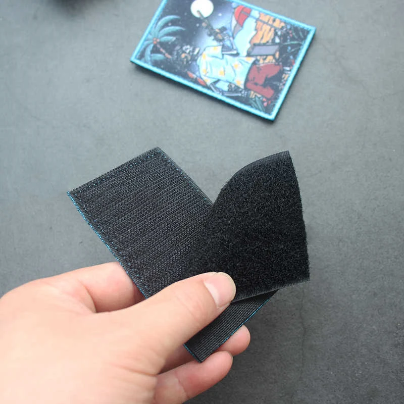 Parche táctico estampado de esqueletos de vacaciones para ropa, decoración de mochila, vista en la playa, playa y arena, insignia de Camping al aire libre - imagen 4