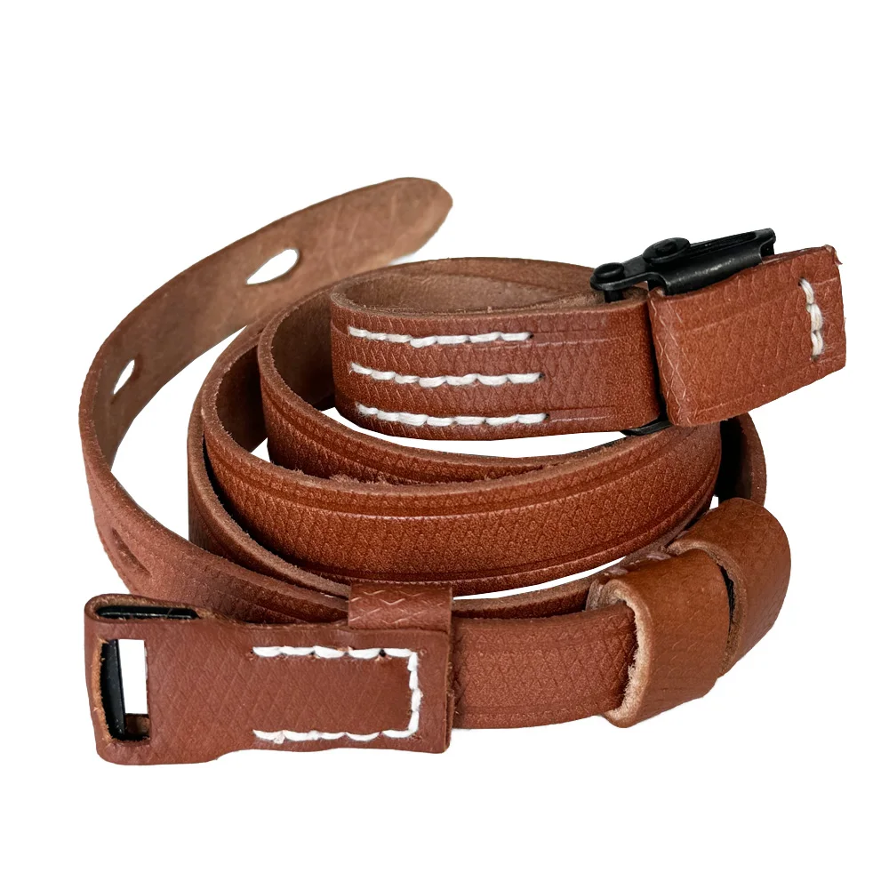 Correa alemana WW2 de 98K, soldados equipados con cuero vacuno Vintage, soporte para cámara marrón de alta calidad, correa de 98K para hombre - imagen 3