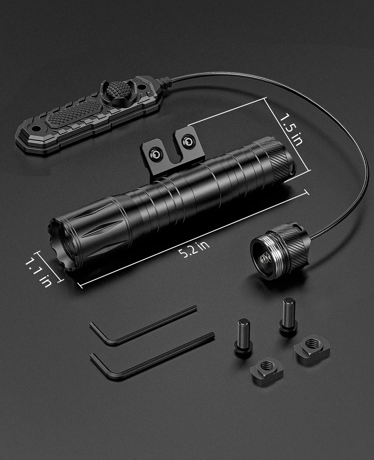 Linterna recargable para pistola de 1800 lúmenes con modo estroboscópico para miniluz para pistola Picatinny SFD-113-MK - imagen 5