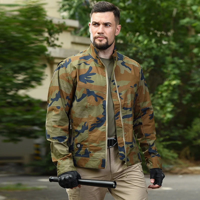HAN WILD-chaqueta cortavientos militar para hombre, abrigo impermeable para piloto de vuelo, cuello levantado, ropa del ejército de caza - imagen 4