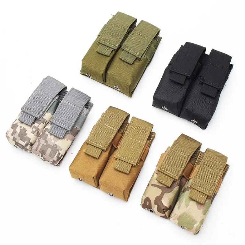 Sistema Molle, doble bolsa para revistas de 9MM, bolsas para chaleco Molle, soporte para Mag, funda para linterna, accesorios de caza al aire libre, riñonera - imagen 2