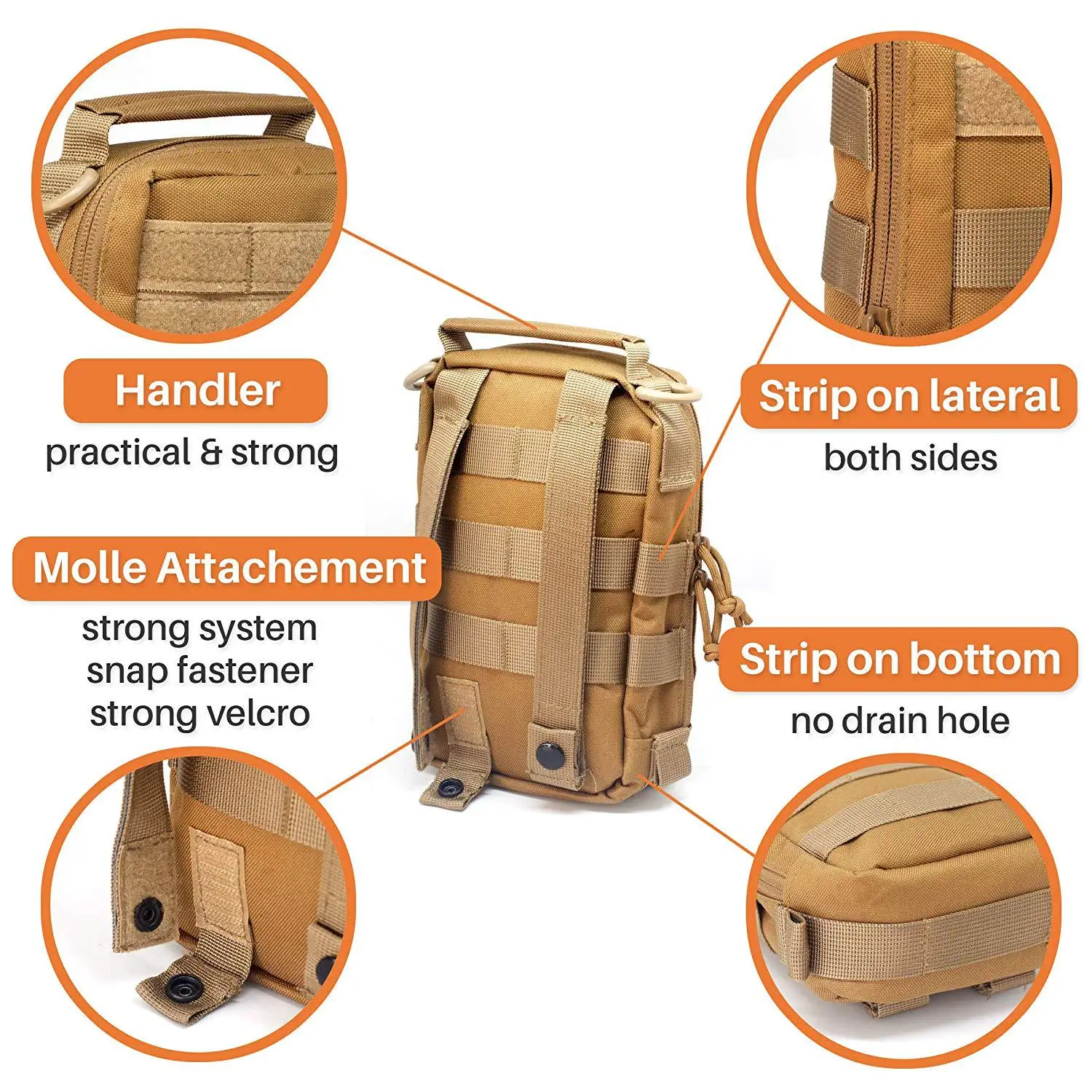 Paquete táctico EDC bolsa de almacenamiento con cuchillo Kit de herramientas Molle pequeño accesorio supervivencia botiquín de primeros auxilios para organización táctica - imagen 2