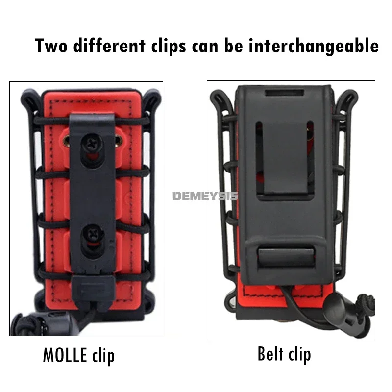 Bolsa de revista flexible táctica Fast Mag para 9 mm Luger /.45 ACP Mag para MOLLE y clips para cinturón negro tostado verde - imagen 5