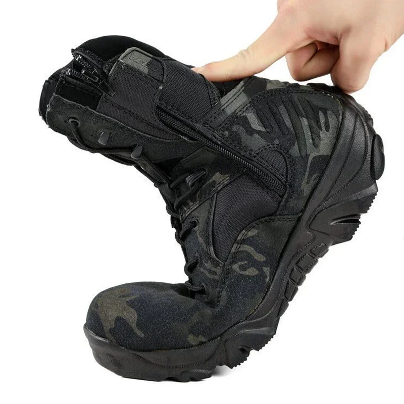Botas de combate de alta calidad para hombre, botines de camuflaje para hombre, botas tácticas, zapatos de seguridad para el trabajo, botas para motocicleta - imagen 5