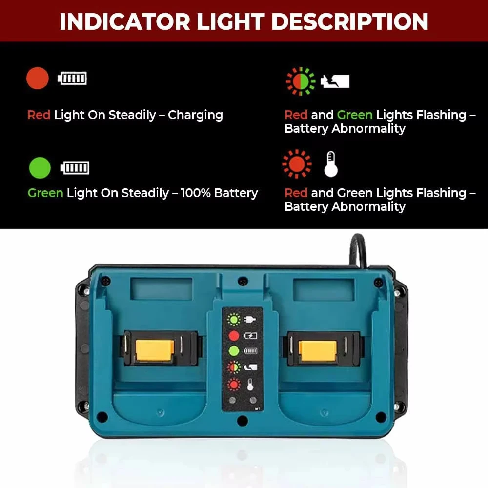 Cargador rápido Makita 18V-20V dual – Batería litio - imagen 3