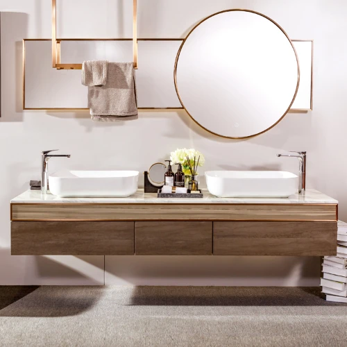 Armario de baño con placa de roca moderna de lujo ligero, combinación de baño, unidad grande, doble persona - imagen 2