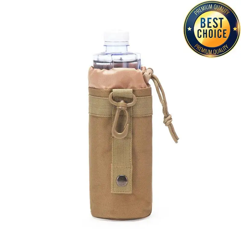 Bolsa para botella de agua de caza, bolsa para hervidor Molle para exteriores, soporte para acampar, senderismo, ciclismo, bolsa para botella con cordón, botella multifunción P - imagen 5