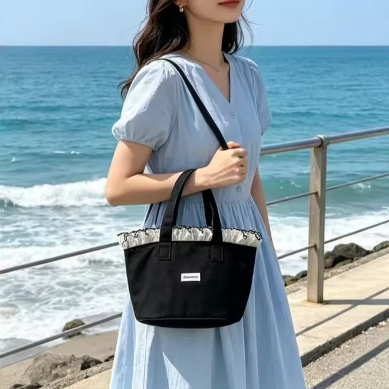 Bolsa de lona portátil con encaje, gran capacidad para senderismo - imagen 4