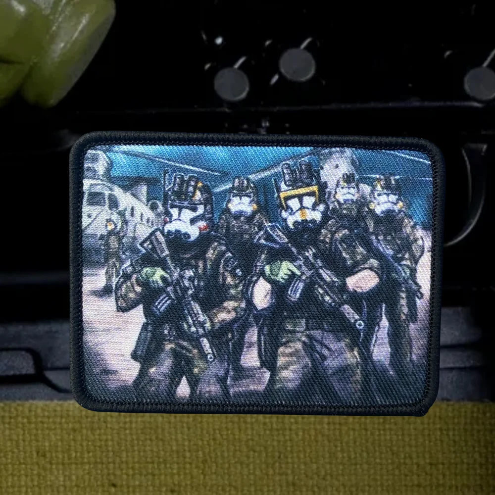 Parches de tela con gancho y bucle con estampado de soldado táctico "clonación táctica", insignia de moral del ejército militar, brazalete, pegatinas para mochila - imagen 2