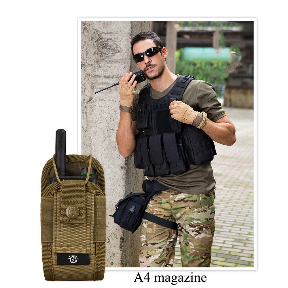 SINAIRSOFT-bolsa táctica Molle para walkie-talkie, bolsa para Radio, funda para interfono, portátil, para caza al aire libre, Walkie Talkie, soporte para teléfono - imagen 5
