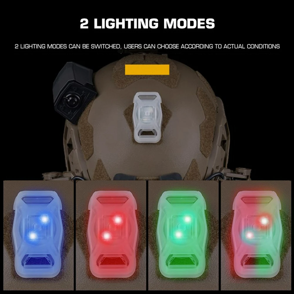 Luz de señal para casco táctico NANO, 2 modos, caza al aire libre, deportes, supervivencia, luz de señal estroboscópica de seguridad, equipo de montaje del sistema MOLLE - imagen 4