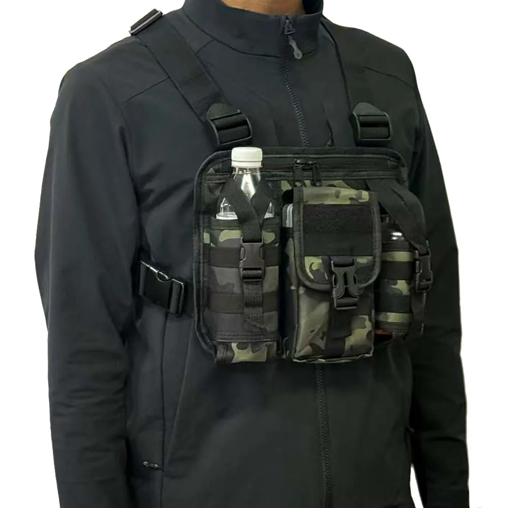 Bolsa deportiva táctica con múltiples bolsillos para exteriores, bolsa de herramientas de almacenamiento cruzada, bolsa de pecho para hombre en capas de marca de moda - imagen 4