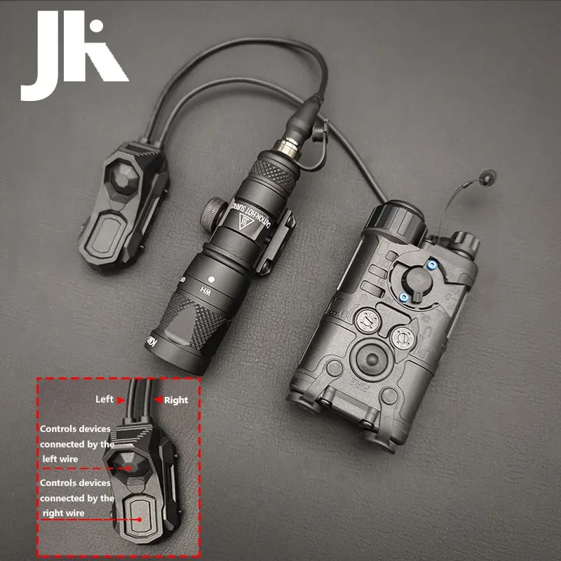 Interruptor de presión táctico AXON, interruptor trasero remoto de doble función para linterna M300 M600, arma Airsoft, luz de explorador PEQ15 DBAL - imagen 3