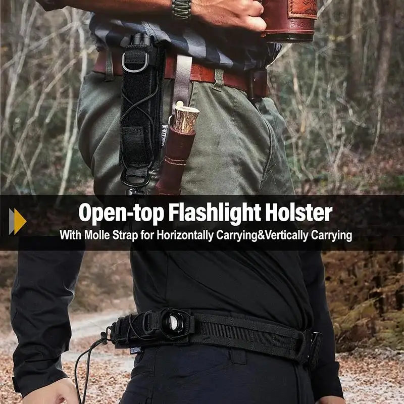 ONETIGRIS-funda para linterna Molle, soporte para cinturón táctico, herramienta de mano lineal, transporte Horizontal - imagen 5