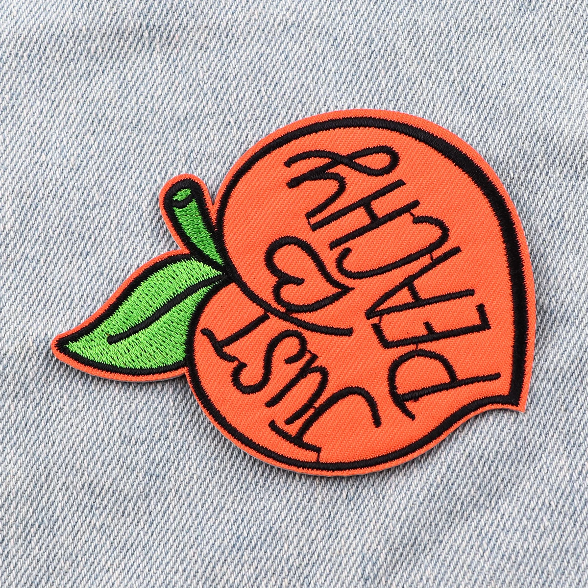 Parches bordados JUST PEACHY para ropa, parche de melocotón para planchar en la ropa, insignia de pegatina de mochila - imagen 4