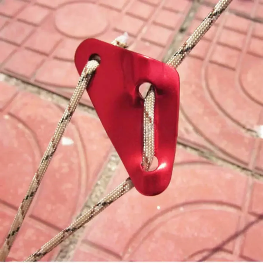 10 Uds. Tensores triangulares de hebilla de cuerda de viento de sujeción de cuerda de tienda de campaña de aleación roja - imagen 4